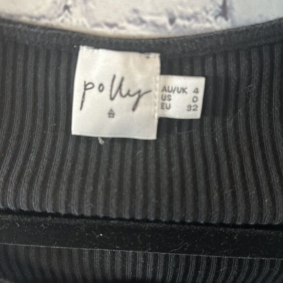 👗 Princess Polly Ribbed Black Bodysuit - Thong - Size 0 - Picture 2 of 3